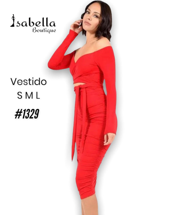 Vestido midi rojo cut out