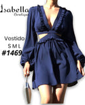 Vestido corto cut out azul