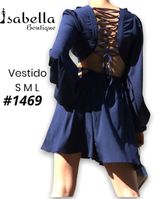 Vestido corto cut out azul